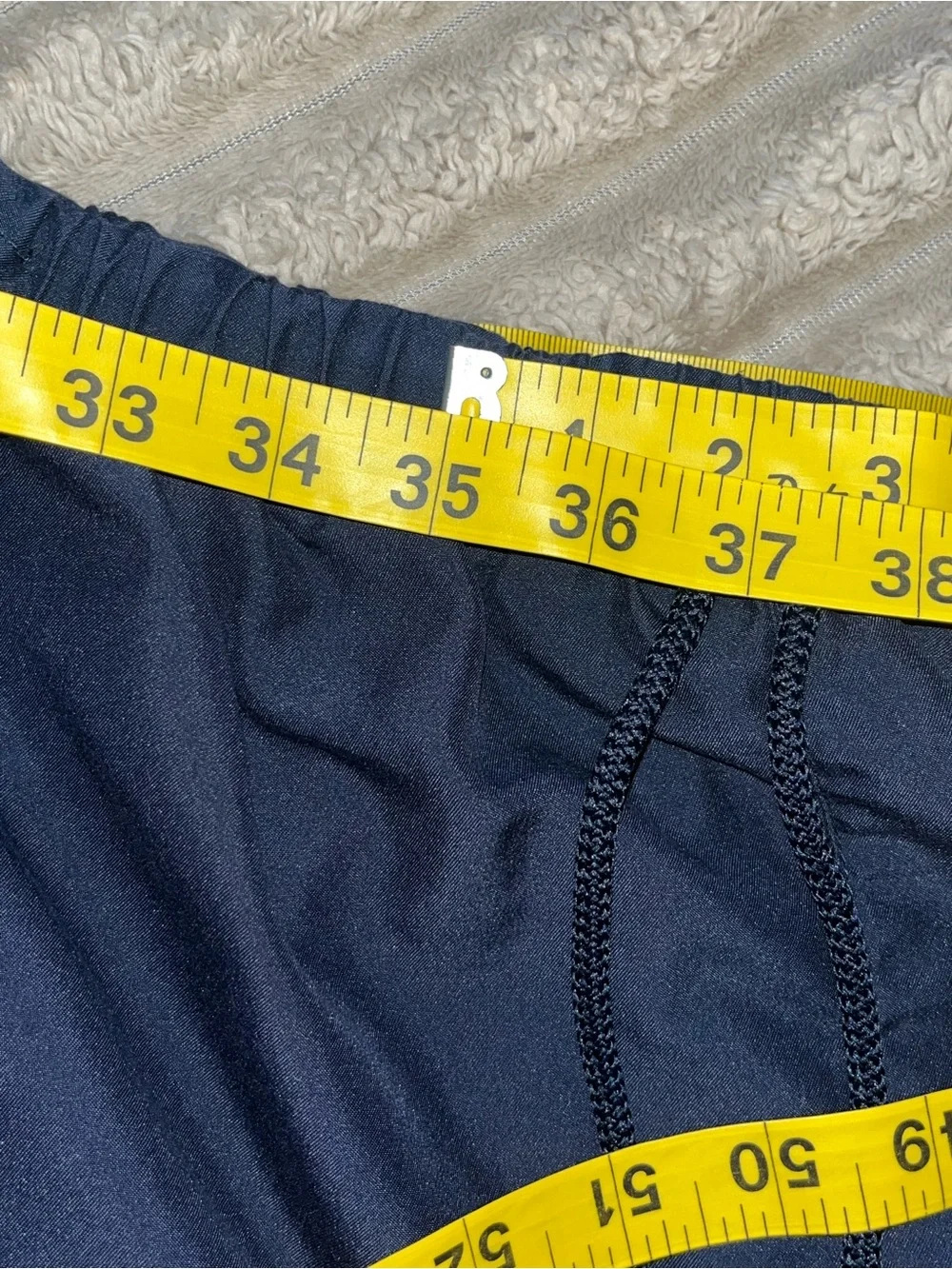 Mountain Lake Navy Athletic Shorts with Light Blue Stripe